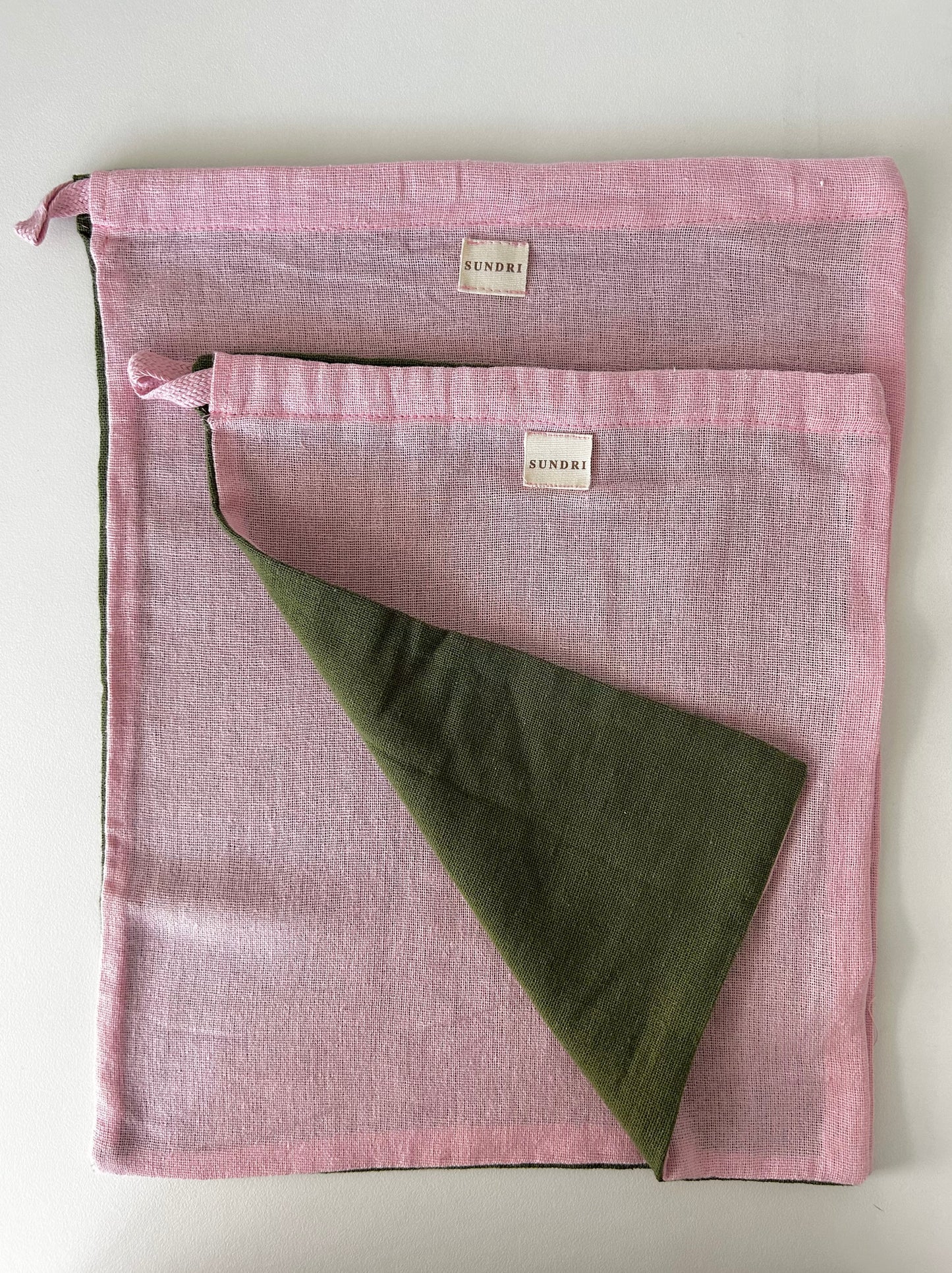 Hemp WIP Bag Pink/Green - SMALL