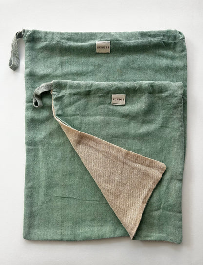 Hemp WIP Bag Sage/Raw - LARGE