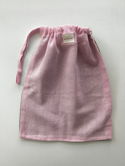 Hemp WIP Bag Pink/Green - SMALL