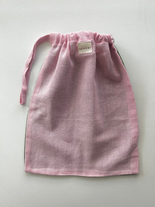 Hemp WIP Bag Pink/Green - SMALL