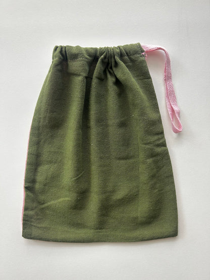 Hemp WIP Bag Pink/Green - SMALL