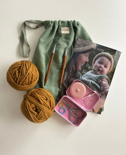 Knit Your First Beam Beanie Beginner Course + Kit