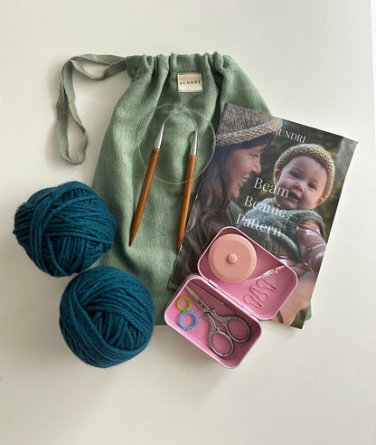 Knit Your First Beam Beanie Beginner Course + Kit