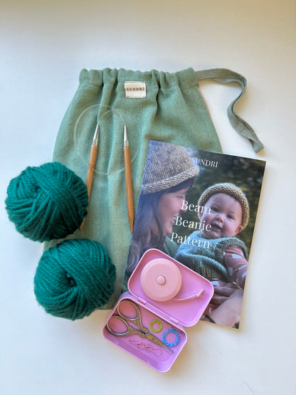 Knit Your First Beam Beanie Beginner Course + Kit